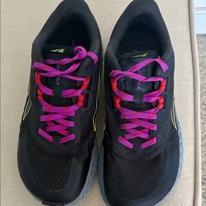 Altra Black Athletic Shoes with Purple and Red Accents